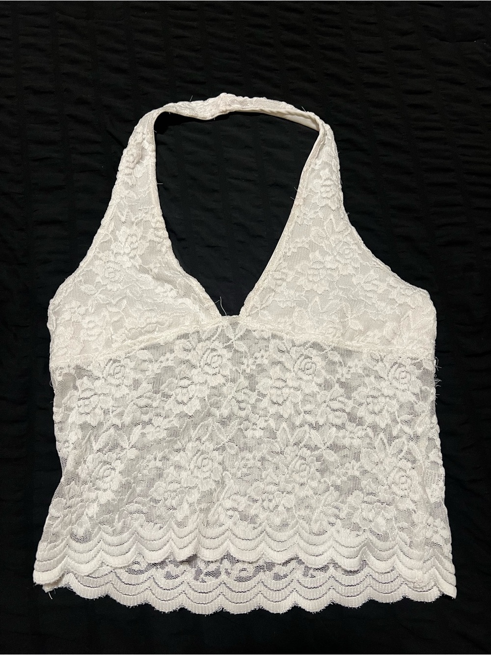 White lace halter top